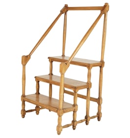 A Set of Italian Carved Wood Library Steps