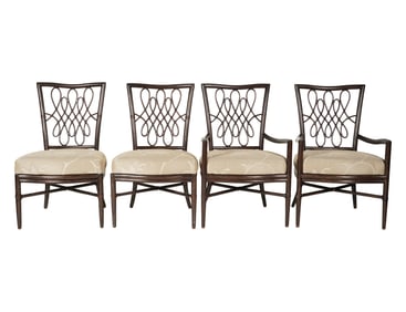 Barbara Barry for McGuire: Four Rattan Armchairs
