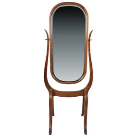 An Oak Cheval Mirror