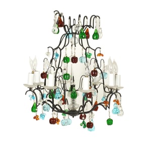 An Italian Multicolored Glass Beaded Fixture
