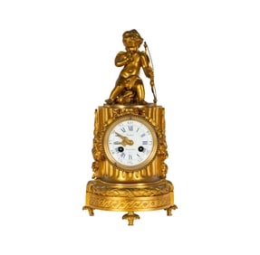 A French Gilt Metal Mantle Clock