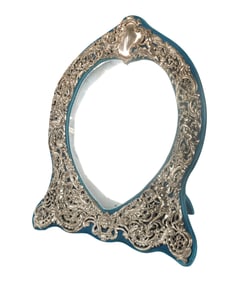 A Sterling Silver Mounted Tabletop Mirror