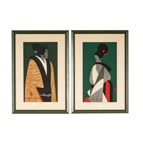 Kiyoshi Saito, 1907 - 1997, Two Woodblocks of Women