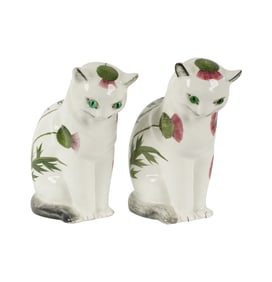 A Pair of Vintage English Plichta of London Porcelain Cats