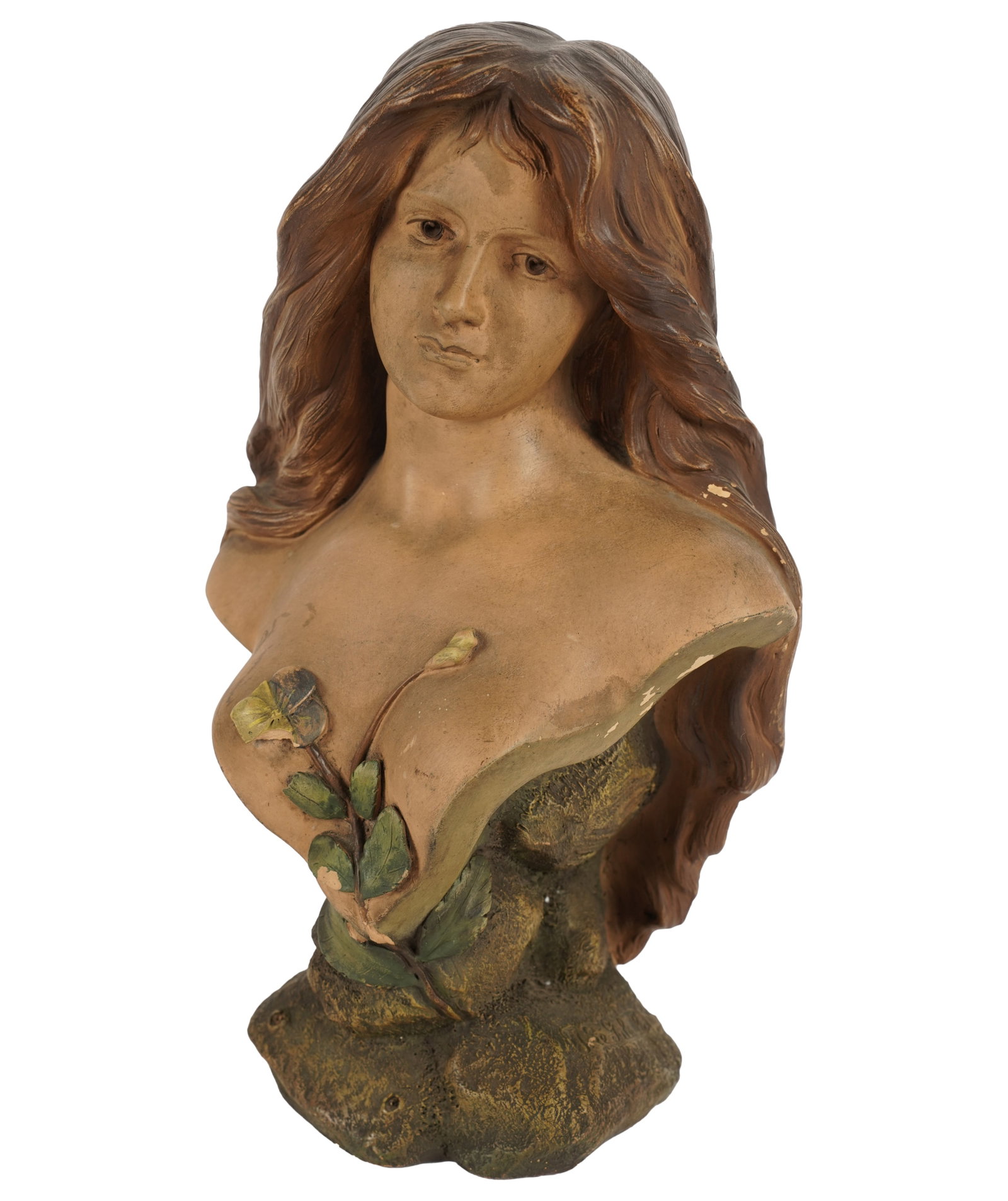 An Art Nouveau-style Composition Bust: 11 x 7 x 5 in. (27.9 x 17.8 x 12.7 cm.)
