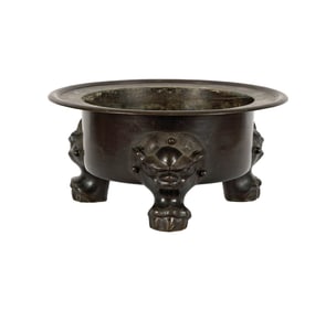 An Asian-Style Foo Dogs Bronze Brazier