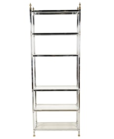 A Chrome and Acrylic Etagere