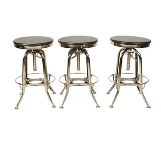 Three Restoration Hardware Toledo Adjustable Counter Stools