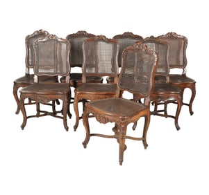 A Set of Eight Louis XV-Style Dining Chairs