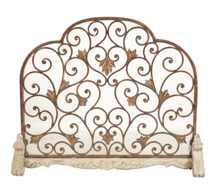 A Painted Iron Fire Screen
