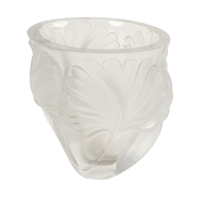 A Lalique Noailles Frosted Glass Vase
