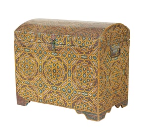 An Islamic-Style Painted Wood Trunk