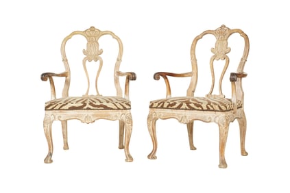 A Pair of Italian Rococo-Style Armchairs