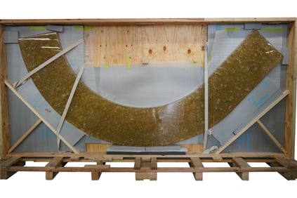 A Large Custom Epoxy Resin Curved Countertop
