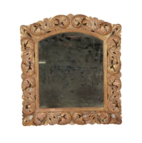 A Baroque-Style Carved Giltwood Mirror