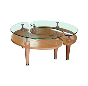 A Pair of Modernist Tiered Yin-Yang Tables