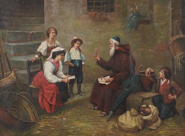 Continental School: Figures in a Courtyard