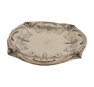 An Austrian Art Nouveau 800-Silver Butterfly Plate