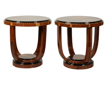 A Pair of Art Deco-Style Lamp Tables
