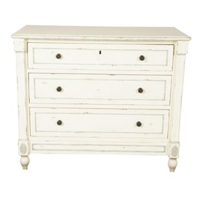 A Restoration Hardware White-Painted Wood Three-Drawer Chest