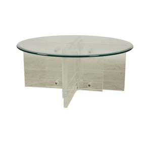 An Acrylic and Glass Round Coffee Table