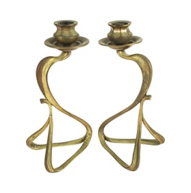 A Pair of Art Nouveau Candlesticks