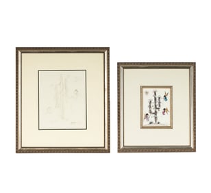 Ted De Grazia, 1909-1982, Cactus Sketch and Greeting Card