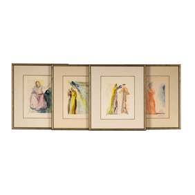 Salvador Dali, 1904-1989, Four Plates from Divine Comedy