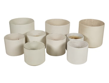 A Group of Architectural White-Glazed Ceramic Pots