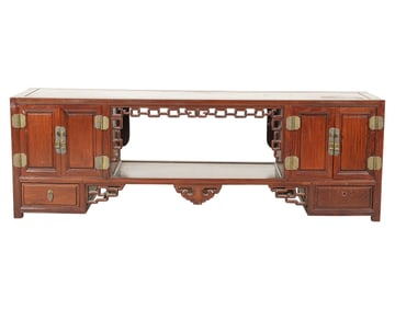 A Chinese Hardwood Low Cabinet