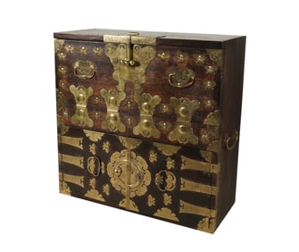 A Korean Brass-Mounted Chest