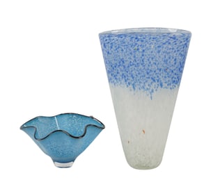 Two Studio Art Glass Vases