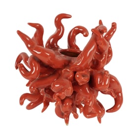 A Ceramic Multi-Arm Candle Stand