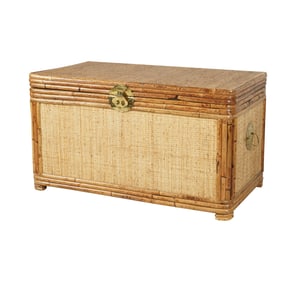 A Rattan and Wicker Storage Trunk