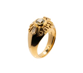 14 Karat Yellow Gold Diamond Ring