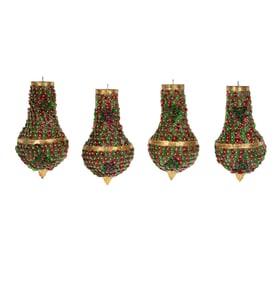 A Set of Four Colored Glass Sconces