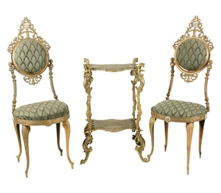 A Gilt Metal Three-Piece Furniture Suite