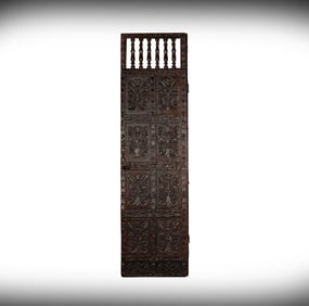 An Antique Spanish Carved Wood Door Panel