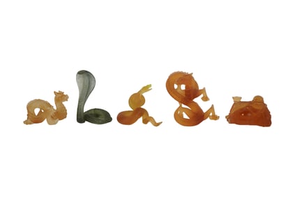 Five Daum Pate De Verre Figures