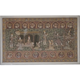 A Large Thai Needlework Panel