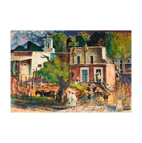 Phil Paradise, 1905-1997, Untitled (Mexican Village Scene)