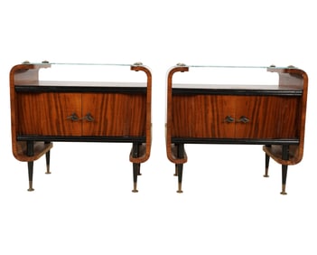 A Pair of Late Art Deco Nightstands