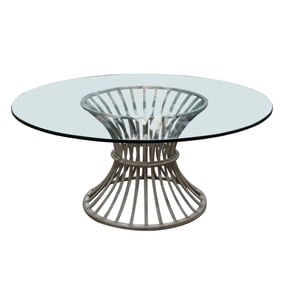 A Modernist Metal and Glass Round Dining Table