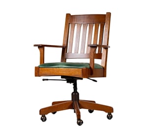 A Contemporary Stickley Oak Office Chair