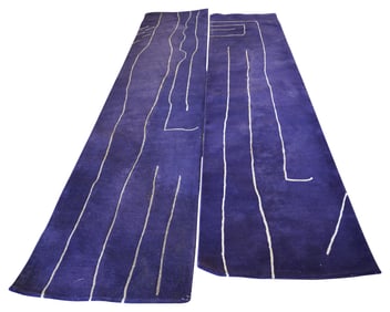 Two Edward Fields Runner Rugs 14'3" x 3'2" and 13'3" x 3'2"