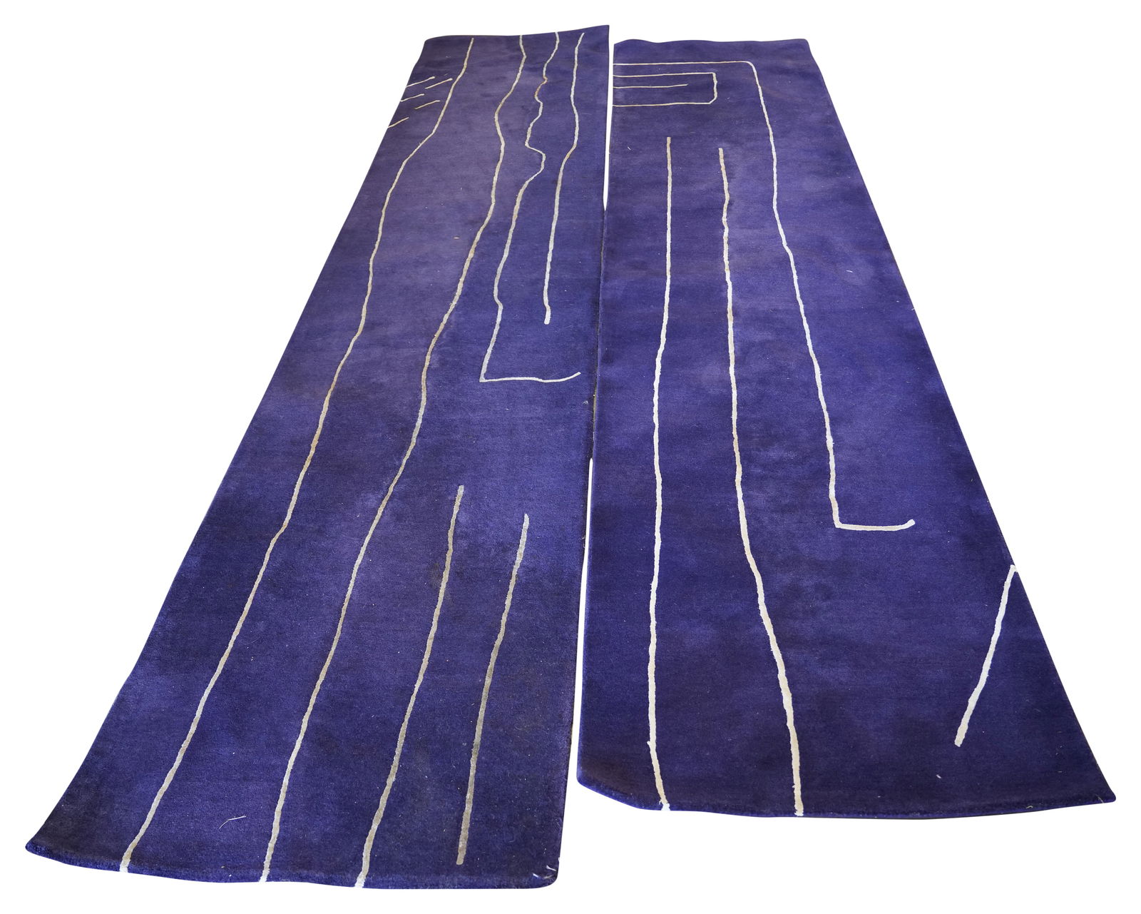 Two Edward Fields Runner Rugs 14'3" x 3'2" and 13'3" x 3'2": wool or wool blend pile 14'3" x 3'2" and 13'3" x 3'2" Notes: This item does not qualify for in-house shipping. Please see our preferred shippers' list for quotes or arrange for local pickup. https://w