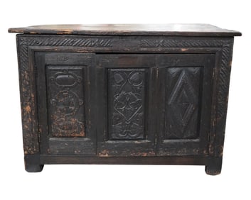 A Charles I Carved Oak Cabinet