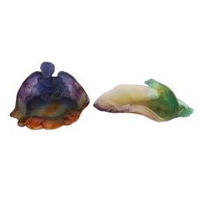 Two Daum Pate De Verre Dishes