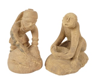 Two Native American Carved Stone Figures