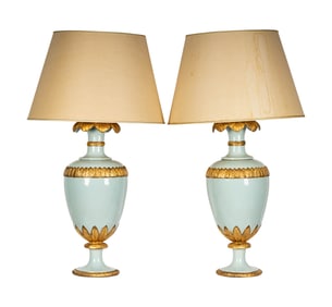A Pair of Italian Porcelain Table Lamps